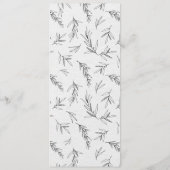 Einfache Minimalistische Eukalyptus-Hochzeit Menükarte (Rückseite)