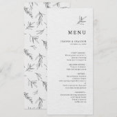 Einfache Minimalistische Eukalyptus-Hochzeit Menükarte (Vorne/Hinten)