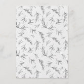 Einfache Minimalistische Eukalyptus-Hochzeit Menükarte (Rückseite)