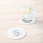 Einfache Minimalistische Eukalyptus-Hochzeit Mit M Runder Pappuntersetzer (Vor Ort)