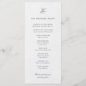 Einfache Minimalistische Eukalyptus-Hochzeit Programm (Rückseite)