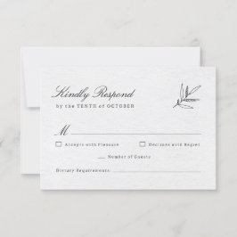 Einfache Minimalistische Eukalyptus-Hochzeit RSVP Karte