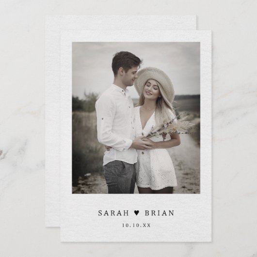 Einfache Minimalistische Eukalyptus-Hochzeit Save The Date (Vorne/Hinten)