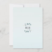 Einfache Minimalistische Eukalyptus-Kalligrafie-Ho Einladung (Rückseite)