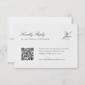 Einfache Minimalistische Eukalyptus Olive QR-Code RSVP Karte (Vorderseite)