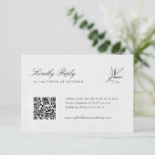 Einfache Minimalistische Eukalyptus Olive QR-Code RSVP Karte (Stehend Vorderseite)