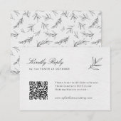 Einfache Minimalistische Eukalyptus Olive QR-Code RSVP Karte (Vorne/Hinten)