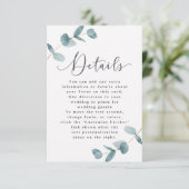 Einfache Minimalistische Eukalyptus-Rahmen-Hochzei Begleitkarte (Stehend Vorderseite)