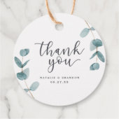 Einfache Minimalistische Eukalyptus & Script Viele Geschenkanhänger (Rückseite)