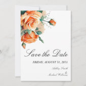 Einfache Minimalistische Fall Orange Hochzeit Save The Date (Vorderseite)