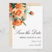 Einfache Minimalistische Fall Orange Hochzeit Save The Date (Vorne/Hinten)