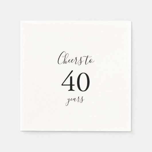 Einfache Minimalistische Feier bis 40 Jahre Geburt Serviette (Vorderseite)