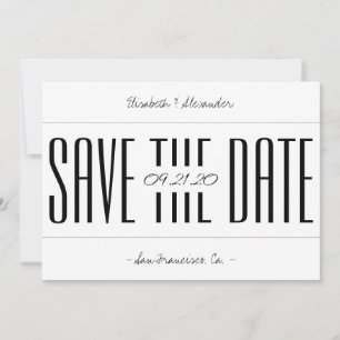 Einfache minimalistische, fette Typografie Save The Date