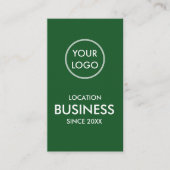 Einfache Minimalistische Firmenlogos Grün Visitenkarte (Vorderseite)