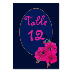 Einfache minimalistische florale rote Mohnblumen w Tischnummer