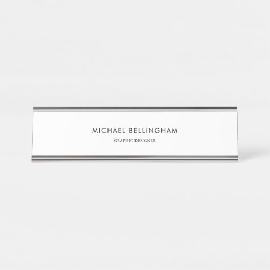 Einfache Minimalistische Form Schreibtischnamensplakette (Vorderseite )