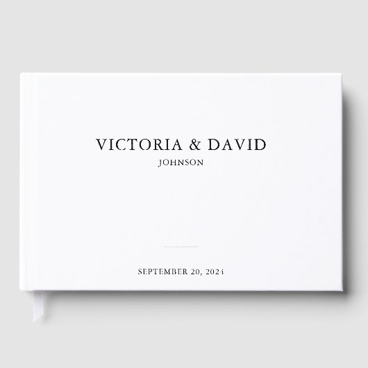 Einfache Minimalistische formelle Hochzeitsgoldfol Gästebuch (Vorderseite)