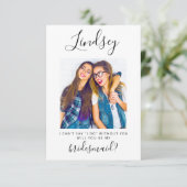 Einfache Minimalistische Foto Bridesmaid Einladung (Stehend Vorderseite)