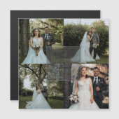Einfache Minimalistische Foto Collage Wedding Viel Magnetkarte (Vorne/Hinten)