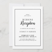 Einfache Minimalistische Foto Empfang nur Rahmen Einladung (Vorderseite)