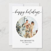 Einfache Minimalistische Foto-Feiertage Feiertagskarte (Vorderseite)