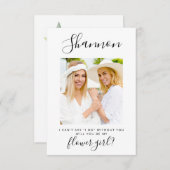 Einfache Minimalistische Foto Flower Girl Einladun Einladung (Vorne/Hinten)