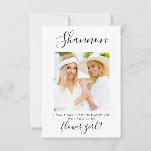 Einfache Minimalistische Foto Flower Girl Einladun Einladung