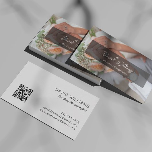 Einfache Minimalistische Foto-Fotograf QR-Code Visitenkarte