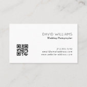 Einfache Minimalistische Foto-Fotograf QR-Code Visitenkarte (Rückseite)