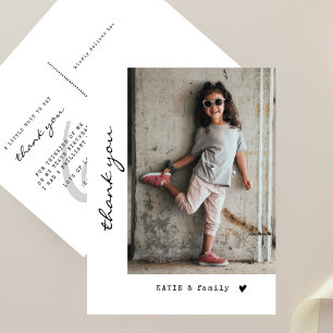 Einfache Minimalistische Foto Geburtstagsparty Dan Postkarte