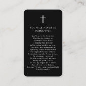 Einfache Minimalistische Foto-Gedenkkarte Visitenkarte (Rückseite)