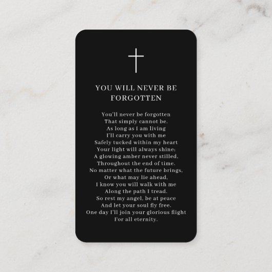 Einfache Minimalistische Foto-Gedenkkarte Visitenkarte (Rückseite)