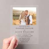 Einfache Minimalistische Foto-Hochzeit Acryleinladungen (Insitu (Handheld))