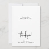 Einfache Minimalistische Foto Hochzeit Dankeschön Dankeskarte (Rückseite)