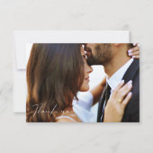 Einfache Minimalistische Foto Hochzeit Dankeschön Dankeskarte (Vorderseite)