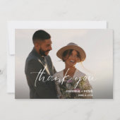 Einfache Minimalistische Foto Hochzeit Dankeschön  Einladung (Vorderseite)