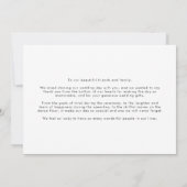 Einfache Minimalistische Foto-Hochzeit Dankeskarte (Rückseite)