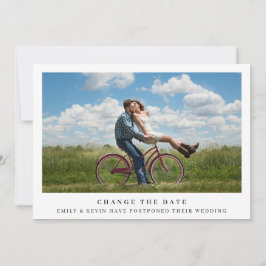Einfache Minimalistische Foto-Hochzeit Datum änder Ankündigung