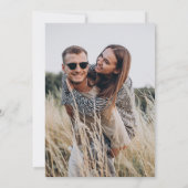 Einfache Minimalistische Foto-Hochzeit Einladung (Rückseite)