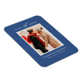 Einfache Minimalistische Foto Hochzeit Magnet (Rechte Seite)
