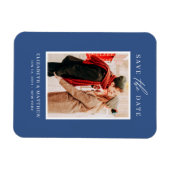 Einfache Minimalistische Foto Hochzeit Magnet (Horizontal)