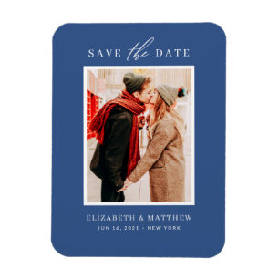 Einfache Minimalistische Foto Hochzeit Magnet