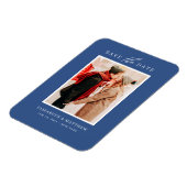 Einfache Minimalistische Foto Hochzeit Magnet (Linke Seite)