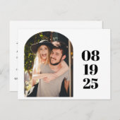 Einfache Minimalistische Foto-Hochzeit Postkarte (Vorne/Hinten)