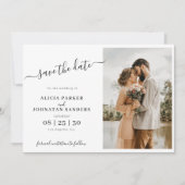 Einfache minimalistische Foto-Hochzeit Save The Date (Vorderseite)