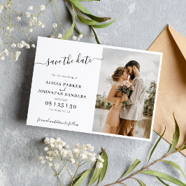 Einfache minimalistische Foto-Hochzeit Save The Date