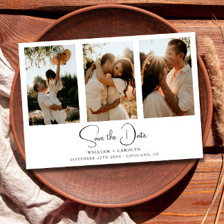 Einfache Minimalistische Foto-Hochzeit Save The Date