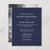 Einfache Minimalistische Foto-Hochzeits-Einladung Einladung (Vorne/Hinten)