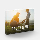 Einfache Minimalistische Foto-Kalligrafie Daddy an Fotoblock (Links)