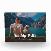 Einfache Minimalistische Foto-Kalligrafie Daddy an Fotoblock (Vorderseite)
